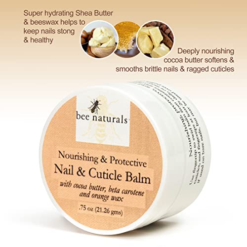 Nail & Cuticle Balm - Cocoa Butter & Beta Carotene Blend for Strong, Smooth Nails - luscious natural tangerine fragance Shea Butter & Beeswax Cruelty-Free Nail Care