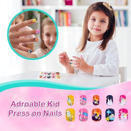 Kids Nail Polish Set for Girls - Nail Art Kit for kids Ages 7-12 - Girl Gifts - Non Toxic Nail Polish,Girls Stuff for Spa,Makeup,Manicure - Birthday Gifts for Girl Age 6 7 8 9 10-12 Years old