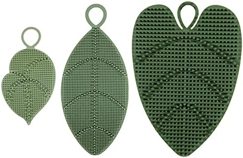 Daily Leaves of Life Silicone Scrubber - Set - Includes 3 Leaf-Shaped Silicone Scrubbers. Each Scrubber is Uniquely-Sized to Cleanse and Exfoliate Your Face, Body and Feet.