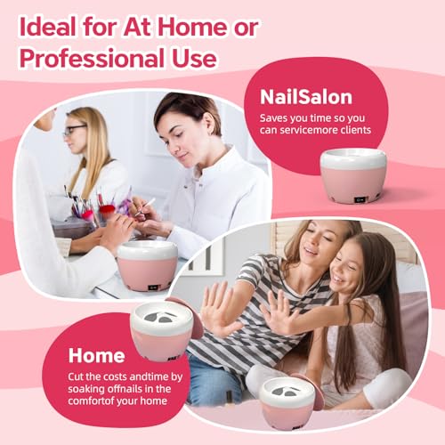Electric Nail Soaking Bowl Acetone Proof, 50% Faster Soak off Bowl | Acrylic Nail Removal Kit | Power Dip Remove kit | Acetone Soak-Off Bowl Heated Gel Nail Polish Remover Bowl for Nails Salon Home