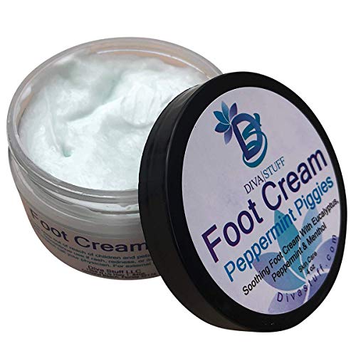Diva Stuff Peppermint Piggies Soothing Foot Cream w/Eucalyptus, Peppermint & Menthol