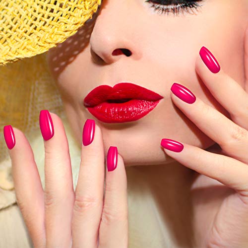 Maitys 720 Pieces 30 Sets Medium Square Press on Nails Glossy Fake Nails Solid Color Artificial Tips Full Cover for Women Girls Ballerina DIY(Classic Colors)