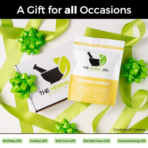 Morning Energy Shower Steamers Aromatherapy with Peppermint and Lemon Essential Oils Shower Bomb Aromatherapy, Spa Day Gifts, Self Care Gift, Birthday Gifts for Women and Men, Mothers Day Gift