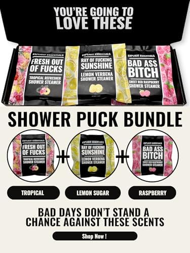 Shower Steamer Gift Set, 3 Pack, Raspberry, Lemon, Tropical Scents