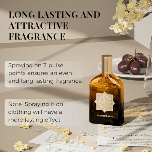 Perfume For Women and Men, Unisex Eau De Parfum Long Lasting Agarwood Oud Fragrance, Ideal for Daily Use, Appointment, Party,3.4 Fl oz