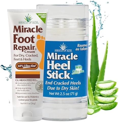Heel Balm for Dry Cracked Feet - Miracle Heel Stick for Cracked Heel Repair - Heel Balm Stick for Cracked Heel Treatment - Formulated with Pure Aloe Vera, Tea Tree Oil, Shea & Cocoa Butters | 2.5 oz