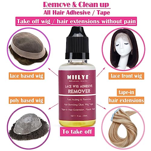 MIILYE Wig Glue Spray Set for Front Lace | White Glue and Remover With Melting Band | Lace Kit for Wig Installation