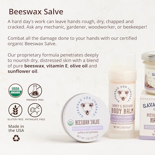 Savannah Bee Company Original Beeswax Salve - Deep Moisturizer Hand Salve