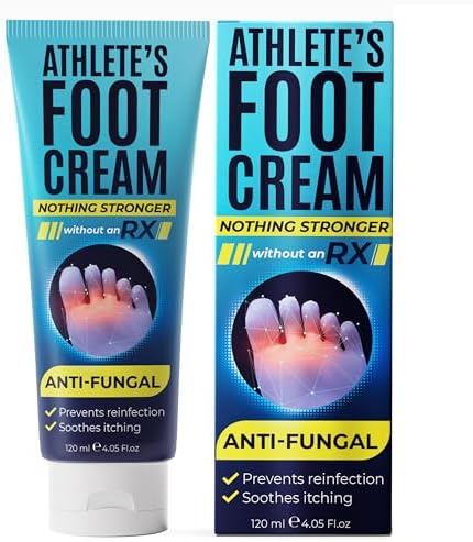 Foot Cream | Athlete’s Foot Cream for Cracked Heels, Dry Skin & Itchy Feet | Relieves Itching, Burning & Redness | Antifungal Treatment Helps with Nail Fungus, Jock Itch & Ringworm | 4.05 fl oz