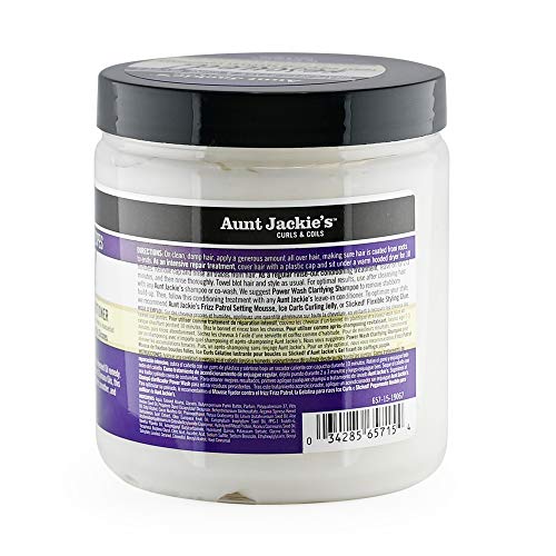 Aunt Jackie's Grapeseed Style and Shine Recipes Rescued Thirst Quenching Hair Recovery Conditioner Repair Treatment, Seals in Moisture, 18 oz