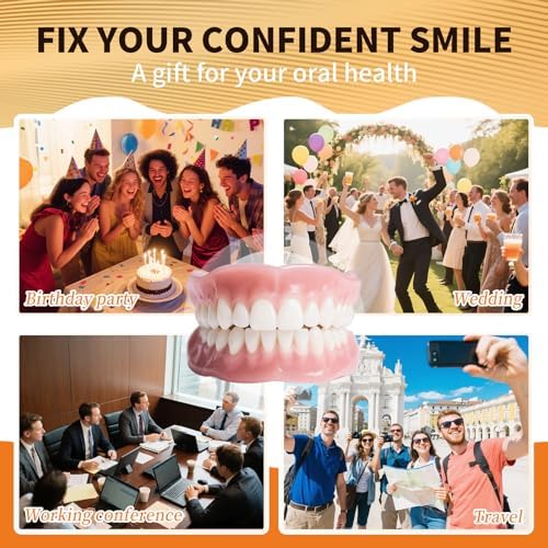 Denture Do it Yourself Full Set of Top and Bottom Fake Teeth to Create Your Perfect Smile at Home-NN02
