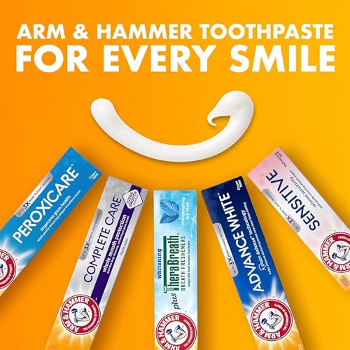 ARM & HAMMER Complete Care Toothpaste, Teeth Whitening Toothpaste with Baking Soda, Fluoride, Whole Mouth Protection, Fresh Mint Flavor, 6.0 oz (Pack of 4)