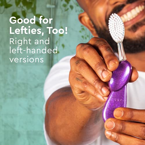 RADIUS Toothbrush, Original Big Brush with Replaceable Head, Right Handed, Midnight Sky/Marble/Soda Pop, BPA Free & ADA Accepted, Pack of 3