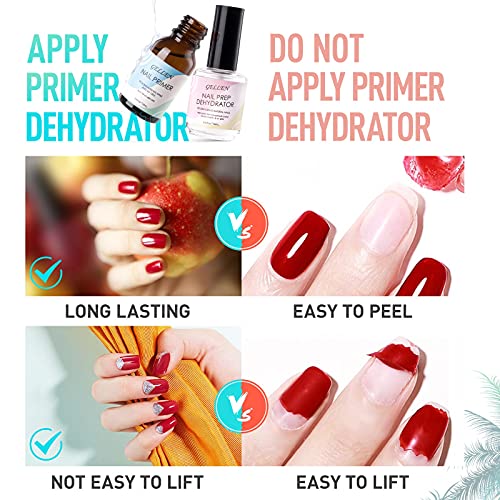 Gellen Gel Nail Extension Nail Kit, Square Acrylic Tips, Gel Top Coat, Nail Primer and Dehydrator, X Nail Kit with Everything for Nail Art Manicure