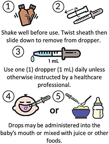 Kiddivit Baby Vitamin A&D Liquid Drops with Vitamin E - 60 Daily Servings, 2 Fl Oz (60 mL) - Dropper Included, Glass Bottle - Sugar Free, Gluten Free, Vegetarian Friendly