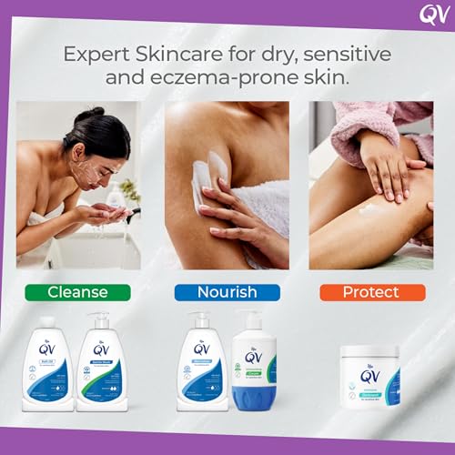 QV Bath Oil (500 ml) Moisturising Bath Soak for Sensitive Skin, Relief from Dry Itchy Skin, Gentle pH Balanced Formula, Fragrance Free, Soap Free, Non Greasy, Noncomedogenic Bath Soak