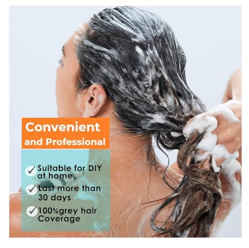 TSSPLUS Black Hair Dye Shampoo, 500ml - Organic Natural Hair Color Dye Shampoo for Women & Men, Instant Gray White Hair Cover, Plant Essence, Semi-Permanent