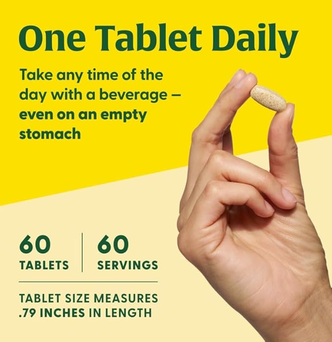 MegaFood One Daily Mens Multivitamins - Multivitamin for Men - Vitamin C, Vitamin D3 & Vitamin B12 - Muscle, Energy Metabolism & Immune Support - Vegetarian, Gluten Free - 60 Tablets, 60 Servings