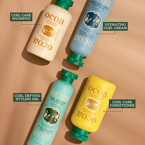 OCOA Curl Care Shampoo & Conditioner Duo – Sulfate-Free with Apple & Cupuaçu Butter, Moisture Retention, Hair Growth, and Healthy Scalp – For Wavy, Curly, Dry, Damaged & Color-Treated Hair – 10oz