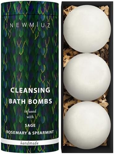Sage Bath Bombs Spiritual Bath Energy Clearing Protection Shielding Smokeless Smudging Sage Rosemary and Spearmint Relaxation Stress Relief Spa Gift