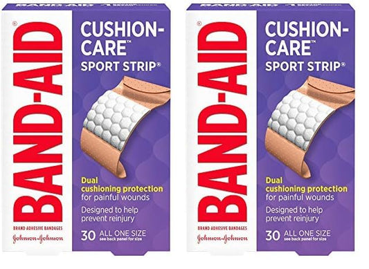 Band-Aid Brand Adhesive Bandages, Sport Strip/Extra Wide, 30 Count (Pack of 2)