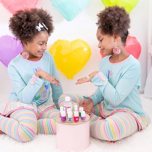 Piggy Paint | 100% Non-Toxic Girls Nail Polish | Safe, Cruelty-free, Vegan, & Low Odor for Kids | All the Heart Eyes (3 Polish + Nail Art Gift Set)