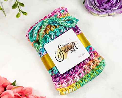 Rainbow Soap On A Rope Pouch For Shower - Cotton Soap Exfoliating Bag - Bathing Accessories For Women - 1 Pack