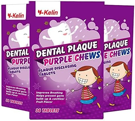 Dental Plaque Disclosing Tablets for Kids & Adults - Showing Plaque by Changing Color - Helps Teach Brushing Habits for Clean Teeth - 108Count