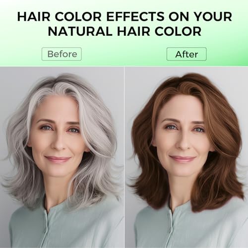 Dark Brown Hair Dye Shampoo for Woman & Man, Argan Hair Color Shampoo 3 in 1, Semi-Permanent Gray Hair Coverage, Mild Formula, Lasts 30 Days(16.90 oz)