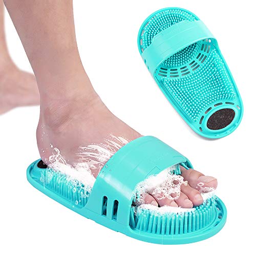 Silicone Shower Foot Scrubber Personal Foot Massage and Cleaning, Non-Slip Foot Scrubber for Men and Women (1PCS Green)