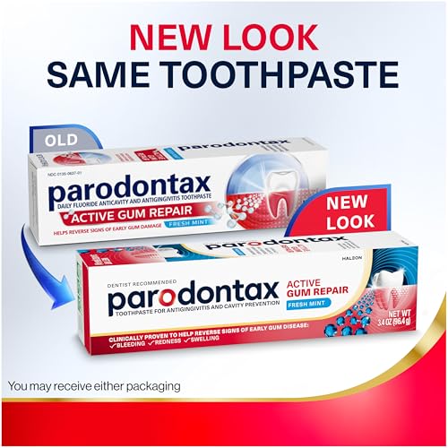 Parodontax Active Gum Repair Toothpaste, Toothpaste To Help Reverse Signs Of Early Disease For Health, Fresh Mint Flavored - 3.4 Oz x 3