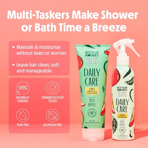 Not Your Mother's Kids Daily Care 2-In-1 Shampoo & Conditioner and 3-In-1 Detangler (2-Pack) - Hair Products for Kids - Ideal for All Hair Types