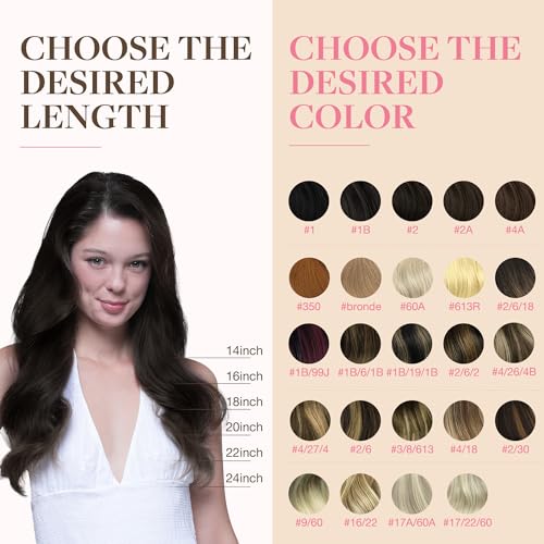 GOO GOO Tape in Hair Extensions Human Hair, 2 Dark Brown, 20inch 50g 20pcs, Skin Weft Seamless Invisible, Silky Straight with Thick Ends, Remy Human Hair