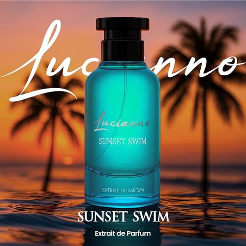 Lucianno Sunset Swim Extrait De Parfum 100mL – Long Lasting Perfume for Men & Women – Refreshing Citrus Scent with Bergamot, Ginger & Coconut Milk – Luxury Perfume for Daily Wear
