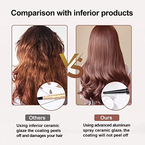 LURA Ceramic Tourmaline Coating Curling Wand, 1/2-1 Inch Barrel Hair Curler with 2 Heat Setting (320/410℉), Suitable for All Hair Types