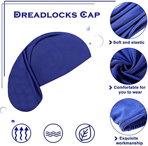 4 Pieces Unisex Dreadlock Cap Long Hair Dreads Head Wrap Sleeping Cap Hair Accessories Sleep Bonnet for Men Women