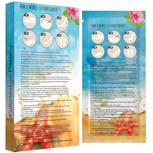 Peeling Mask That Removes Dead Skin - Dermatologically Tested Callus Remover for Dry Cracked Feet - Exfoliating Foot Peel Mask for Baby Soft Feet - 2 Pack with Cucumber & Urea Extracts