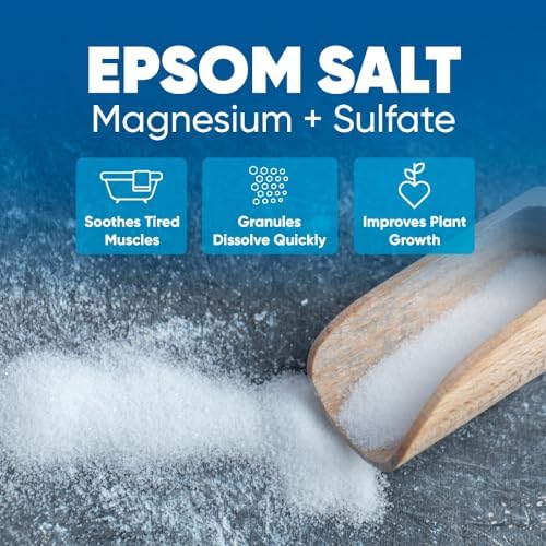 Epsom Salt 5 Lbs Bulk Bag USP Grade Multipurpose Unscented in BPA Free Pouch with Easy Press Lock Seal Plus Bamboo Scoop