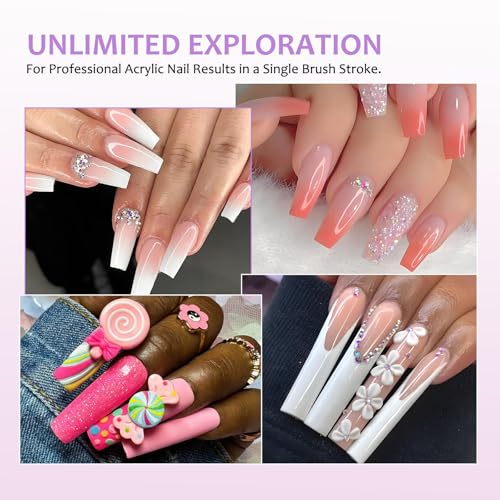 Acrylic Nail Brush - 100% Kolinsky Sable Hair Brush for Acrylic Application - Professional Salon-Grade Tools with Box for Nail Art, Extensions & 3D Carving (Gradient, #12)