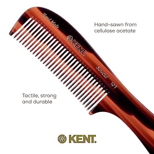 Kent 10T Large Detangler Comb, Handmade Wide Tooth Comb for Curly Hair, Detangling Combs For Wet and Dry Hair, Combs for Thick Hair, Saw-Cut and Hand Polished Made in England