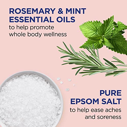 Dr Teal's Pure Epsom Salt Soak, Wellness Therapy with Rosemary & Mint, 3 lbs (Pack of 4)