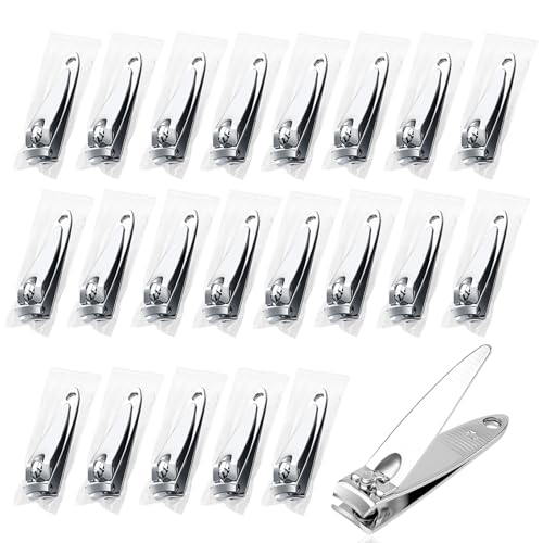 50 Pack Stainless Steel Nail Clippers Bulk, Bulk Nail Clippers for Homeless Individually Wrapped, for Homeless,Shelter, Air Bnb, Hotel (50 PCS)