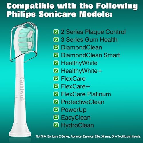 Designed for Philips Sonicare Replacement Heads, Replacement Brush Heads Compatible with Phillips Sonicare Click-on Sonic Electric Toothbrush, 10 Pack