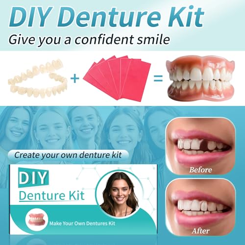 Dentures DIY Kit, Create Your Perfect Smile at Home: DIY Denture Fake Teeth Kit - Easy, Affordable, and Customizable Denture Solution-X05