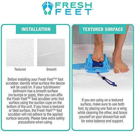 Fresh Feet- Foot Scrubber With Pumice Stone, Cleans, Smooths, Exfoliates & Massages your Feet Without Bending in the Shower or Bathtub