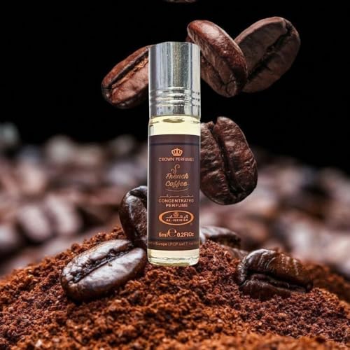 Al-Rehab French Coffee Premium Arabian Perfume Oils for Women 6ML (0.2OZ) PACK OF 6 - Long Lasting Concentrated Perfume Oil with Rich, Alluring Women's Fragrance - For Daily Wear or Special Occasions