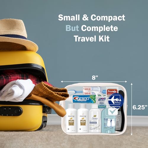 Peaknip Travel Toiletry Kit For Women - 15 Piece Travelers Essentials, TSA Compliant, Travel Size Toiletries kit, Bundle includes Shampooo & Conditioner, Body Wash, Deodorant, Moisturizer & More