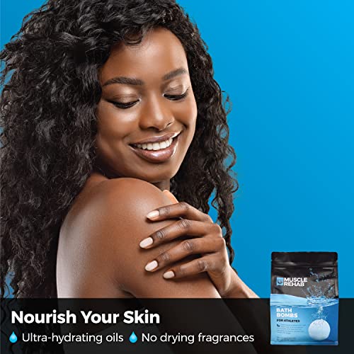 Epsom Salt Bath Bombs with Arnica – Muscle Recovery Bath Soak for Aches & Tension Using Clary Sage, Vetiver & Eucalyptus – Magnesium Bath Bombs | Transdermal Bath Soak for Muscle Pain, 4 Bombs