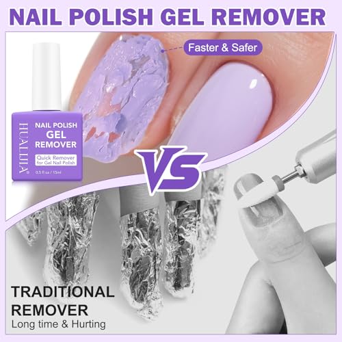 Gel Nail Polish Remover, 2 Pack Gel Polish Remover for Nails - Quickily and Easily Removes Gel Nail Polish at Home in 2-5 Mins - No Need for Foil, Soaking or Wrapping, 0.5 fl oz