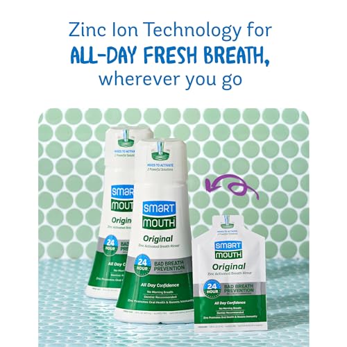 SmartMouth Original Activated 2-Pack Mouthwash & Single Packs, Travel Mouthwash, Fresh Mint